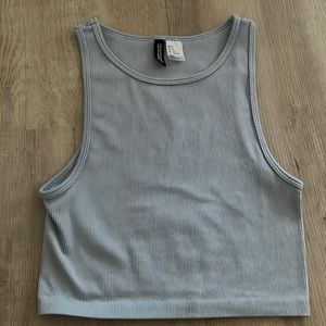 H&M Light Blue Cropped Tank Top (Size Small)
